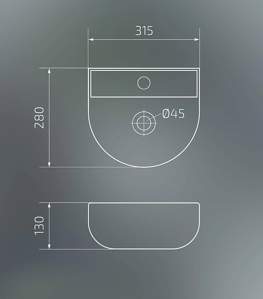 Раковина подвесная Gid Suspendido 31,5 N9136 61126 белая купить в интернет-магазине Sanbest