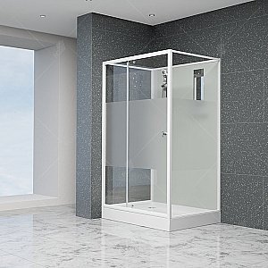 Душевая кабина RGW Andaman AN-207 80x100 стекло прозрачное/профиль белый купить в интернет-магазине Sanbest