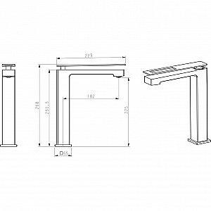 Смеситель для раковины Boheme Q 142-BUV.2 черный/ручка ультрамарин изогнутая купить в интернет-магазине сантехники Sanbest