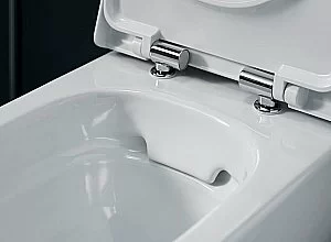 Унитаз подвесной Geberit Smyle Square 500.683.00.2 белый глянцевый, безободковый, с сиденьем микролифт купить в интернет-магазине Sanbest