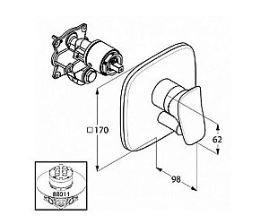 Смеситель для душа  Kludi Ambienta 536500575 купить в интернет-магазине сантехники Sanbest