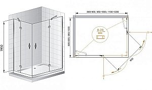 Душевой уголок Cezares Bergamo 120х90 BERGAMO-AH-2-120/90 стекло прозрачное/профиль хром купить в интернет-магазине Sanbest