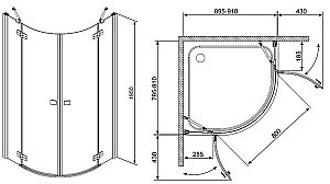 Душевой уголок Radaway Almatea PDD/E 90х80 30532-01-08N стекло коричневое/профиль хром купить в интернет-магазине Sanbest