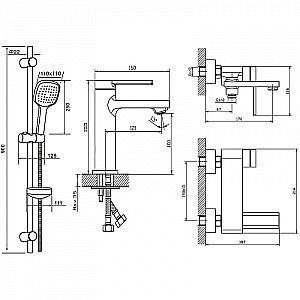 Набор смесителей Orange Splito M36-311cr хром купить в интернет-магазине сантехники Sanbest