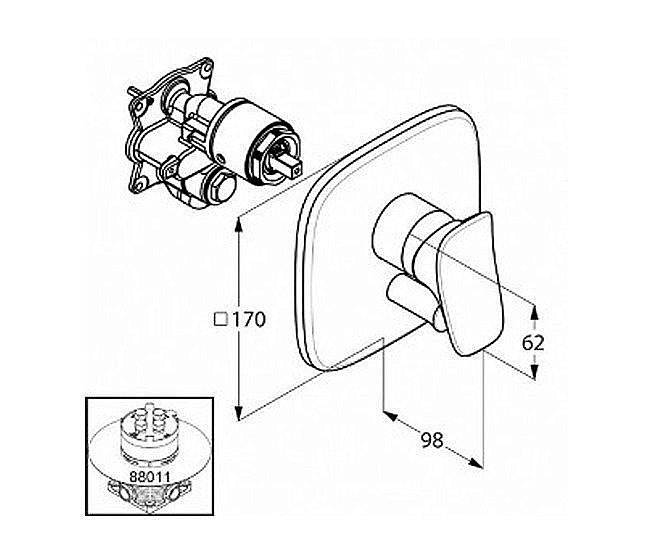Смеситель для душа  Kludi Ambienta 536500575 купить в интернет-магазине сантехники Sanbest