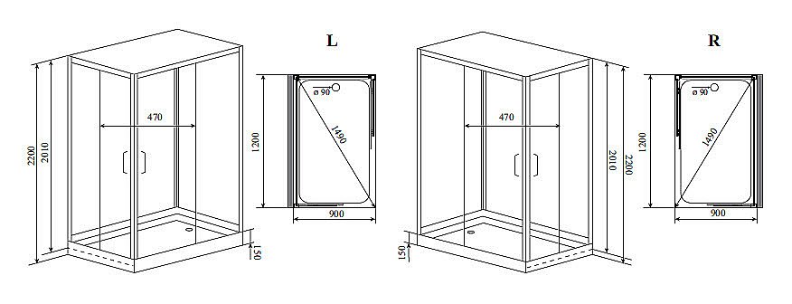 Душевая кабина Timo Premium Helka 120x90 купить в интернет-магазине Sanbest