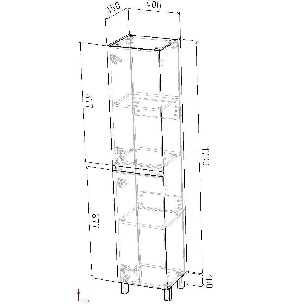 Пенал напольный Grossman Меркадо 40 304082 белый матовый для ванной в интернет-магазине сантехники Sanbest