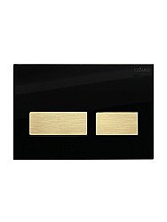 Кнопка для инсталляции Cezares LUX-GN-2-BORO черная глянцевая, брашированное золото купить в интернет-магазине сантехники Sanbest