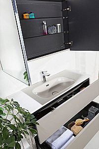 Тумба с раковиной и столешницей Armadi Art Vallessi 120 КАШЕМИР матовый для ванной в интернет-магазине Sanbest