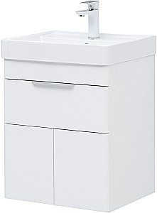 Тумба с раковиной Aquanet Ирис new 50 белый глянец для ванной в интернет-магазине Sanbest