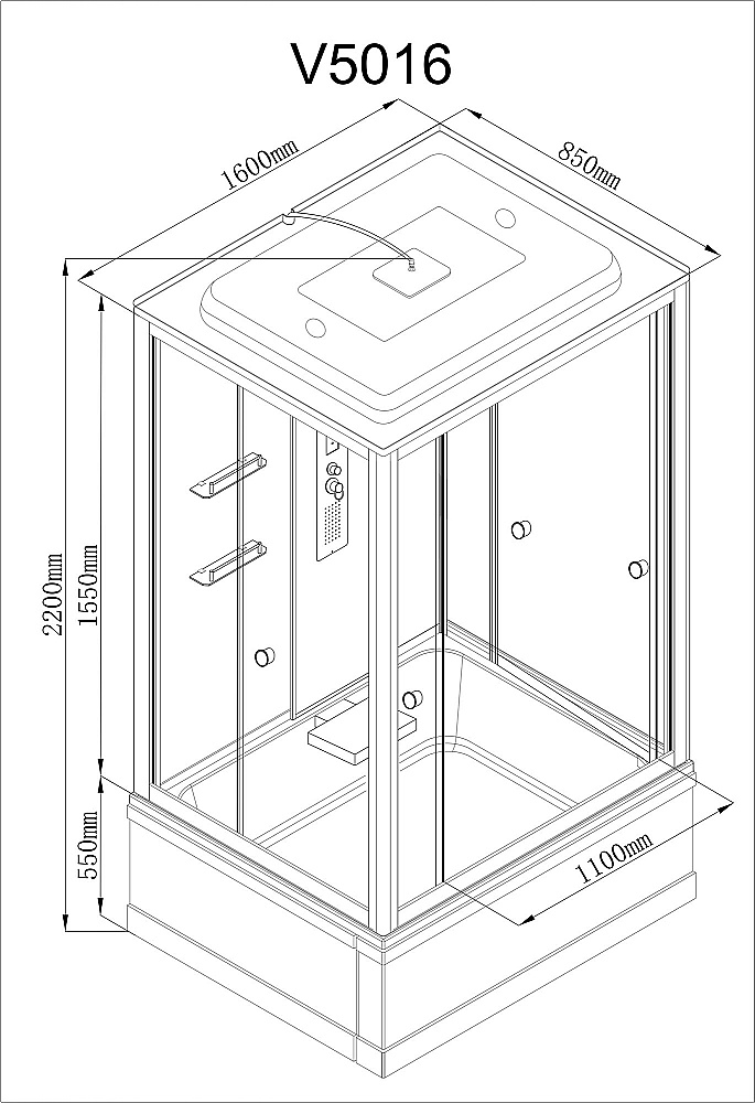 Душевая кабина AvaCan V Серия V5016 160х85 стандартная купить в интернет-магазине Sanbest