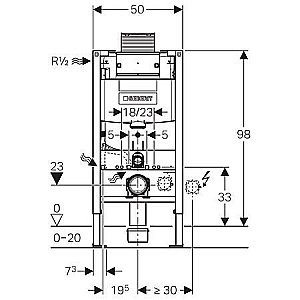 Система инсталляции для унитаза Geberit Omega 12 111.030.00.1 купить в интернет-магазине сантехники Sanbest