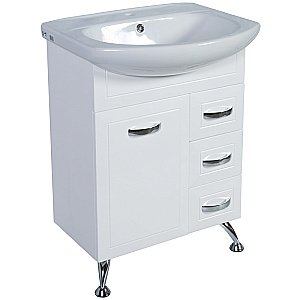 Тумба с раковиной Rush Fiji 65 FIS18165W белая для ванной в интернет-магазине Sanbest