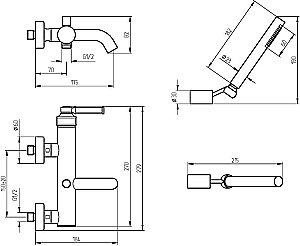 Смеситель для ванны и душа Migliore Ermitage Mini 30851 купить в интернет-магазине сантехники Sanbest