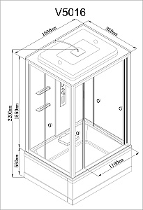 Душевая кабина AvaCan V Серия V5016 160х85 стандартная купить в интернет-магазине Sanbest