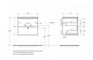 Тумба с раковиной BelBagno MARINO-CER-N-600-2C-SO-RG-P Rovere Grigio для ванной в интернет-магазине Sanbest