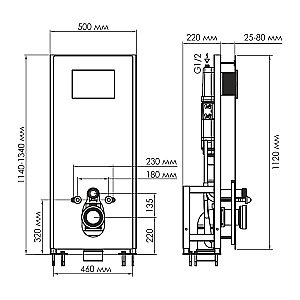 Система инсталляции для унитаза WasserKraft Glan 66TLT.010.ME.BL.RG03 с кнопкой розовое золото купить в интернет-магазине сантехники Sanbest