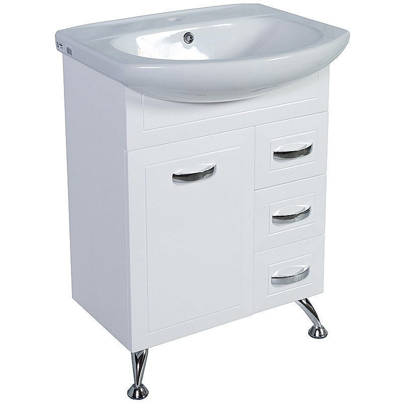 Тумба с раковиной Rush Fiji 65 FIS18165W белая для ванной в интернет-магазине Sanbest