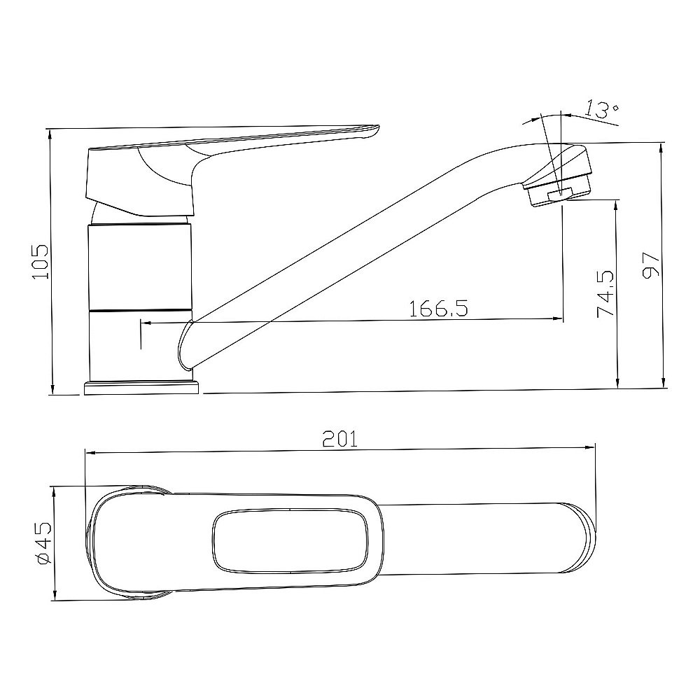 Смеситель для раковины Rossinka RS46-22 купить в интернет-магазине сантехники Sanbest