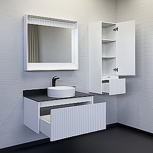 Тумба с раковиной Comforty Марсель 90 (9110) белая матовая для ванной в интернет-магазине Sanbest