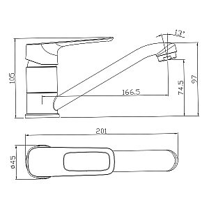 Смеситель для раковины Rossinka RS46-22 купить в интернет-магазине сантехники Sanbest
