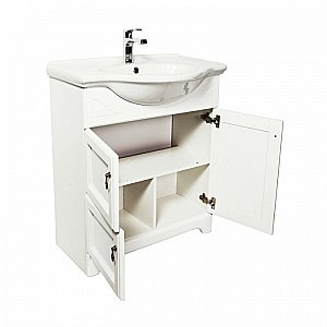 Тумба с раковиной Orange Классик F7-75TU3+Ra белая для ванной в интернет-магазине Sanbest