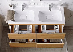 Тумба с раковиной AQWELLA Accent 120  подвесная Дуб золотой для ванной в интернет-магазине Sanbest