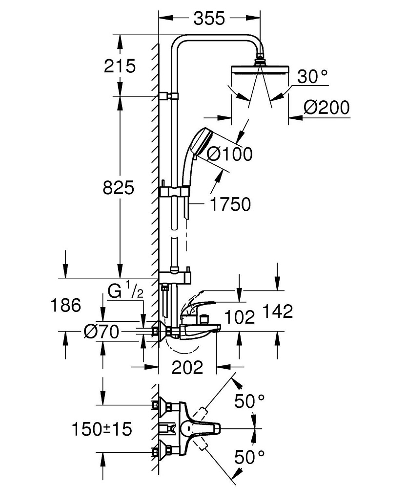 Душевая колонна Grohe Tempesta Cosmopolitan 26305001 купить в интернет-магазине сантехники Sanbest