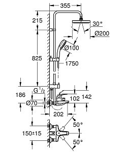 Душевая колонна Grohe Tempesta Cosmopolitan 26305001 купить в интернет-магазине сантехники Sanbest