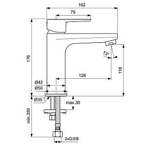 Смеситель для раковины Ideal Standard Cerafine Model D BC554AA купить в интернет-магазине сантехники Sanbest