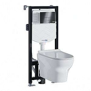 Унитаз WasserKraft Aller 10TLT.010.ME.GR04.H001 белый глянцевый, с крышкой микролифт, с инсталляцией, безободковый купить в интернет-магазине Sanbest