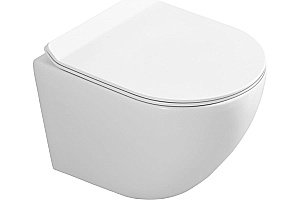 Унитаз подвесной Art&Max OVALE AM011CHR/SC белый, с сиденьем микролифт, безободковый купить в интернет-магазине Sanbest