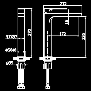 Смеситель для раковины Elghansa Heffen 16H2520 хром купить в интернет-магазине сантехники Sanbest