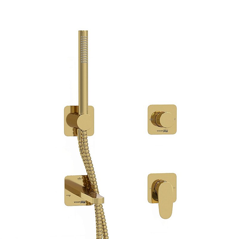 Смеситель для ванны WasserKRAFT Neckar SET2854 золото купить в интернет-магазине сантехники Sanbest