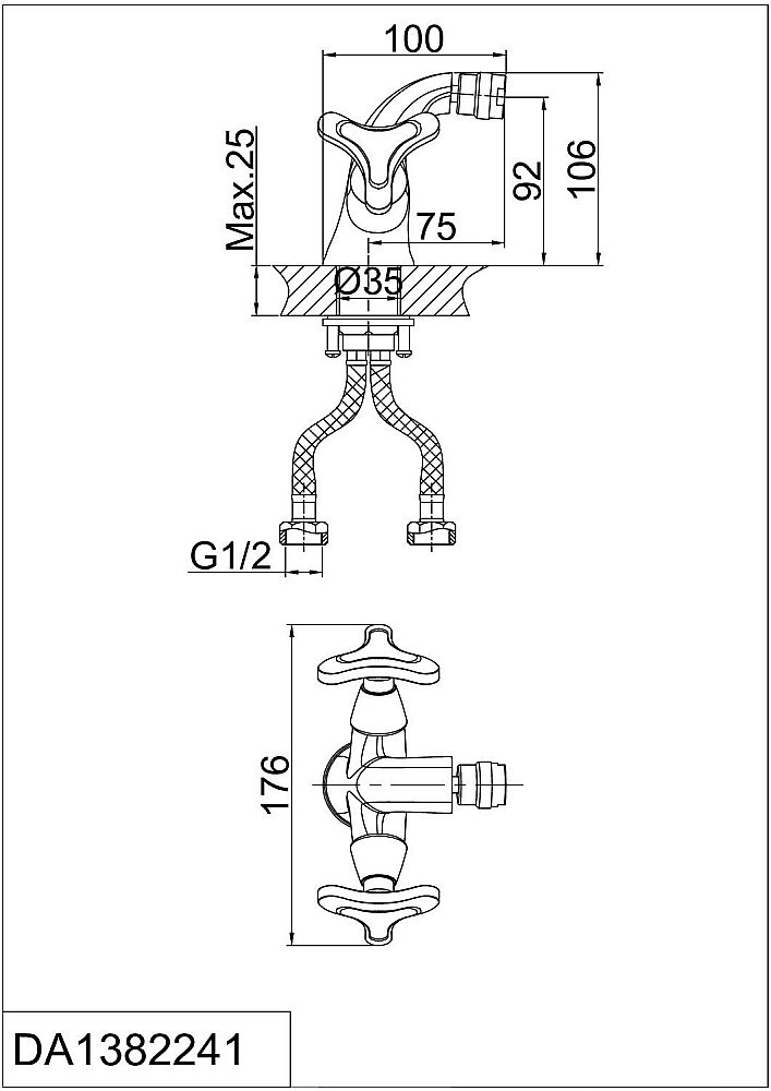 Смеситель для биде D&K Hessen Goethe DA1382241 купить в интернет-магазине сантехники Sanbest