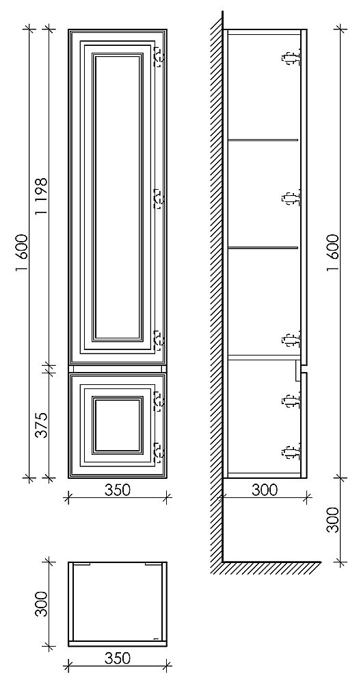Пенал подвесной Sancos Very PVR35CE Beige Soft для ванной в интернет-магазине сантехники Sanbest