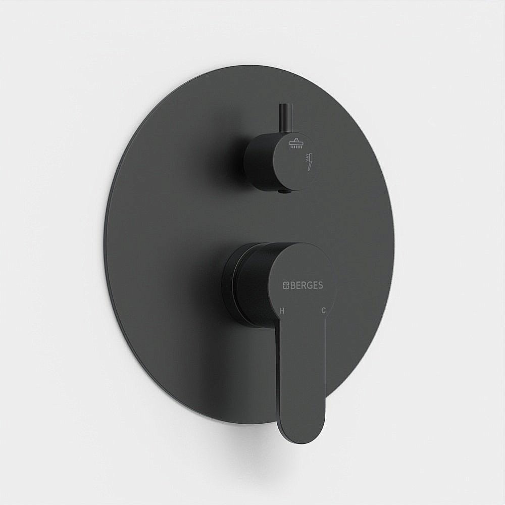 Душевая система Berges VENTAS 73004 черная матовая купить в интернет-магазине сантехники Sanbest