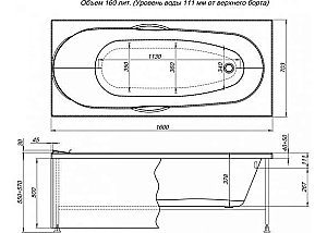 Акриловая ванна Aquanet Dali 160x70 239538 с к/с купить в интернет-магазине Sanbest