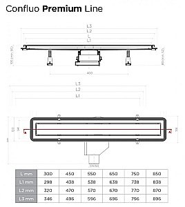 Душевой трап Pestan Confluo Premium Line Black Glass Gold 650 купить в интернет-магазине Sanbest