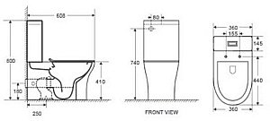 Унитаз напольный WeltWasser TELBACH 001 GL-WT белый глянец купить в интернет-магазине Sanbest