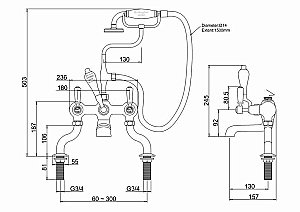Смеситель для ванны Burlington KE15-QT купить в интернет-магазине сантехники Sanbest