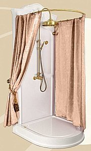 Душевой уголок с карнизом Migliore 26250-26702 117x110 2 отверстия под смеситель, золото купить в интернет-магазине Sanbest