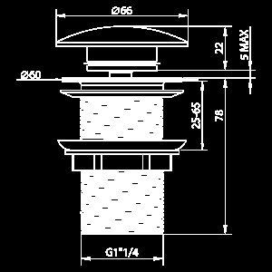 Донный клапан Elghansa WBT-112 хром купить в интернет-магазине сантехники Sanbest