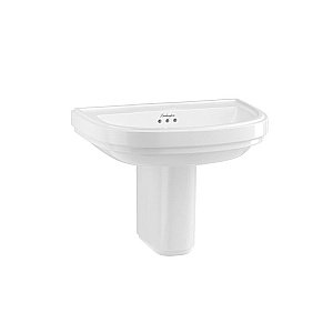 Раковина на полупьедестале Burlington Riviera 65 RIV4 NTH RIV7 без отверстий белая купить в интернет-магазине Sanbest
