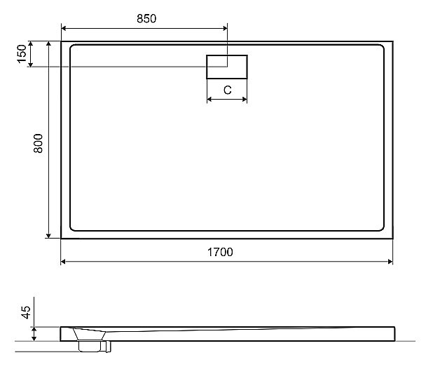 Душевой поддон Excellent ZERO 170x80 купить в интернет-магазине Sanbest