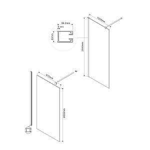 Душевая перегородка Vincea Walk-In VSW-1H100CLB 100 купить в интернет-магазине Sanbest