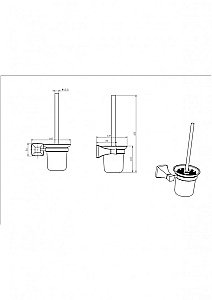 Ершик для унитаза CeramaLux Domino 95413 хром купить в интернет-магазине сантехники Sanbest