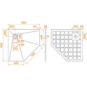 Душевой поддон RGW Stone Tray 90х90 14155099-02-11 графит купить в интернет-магазине Sanbest