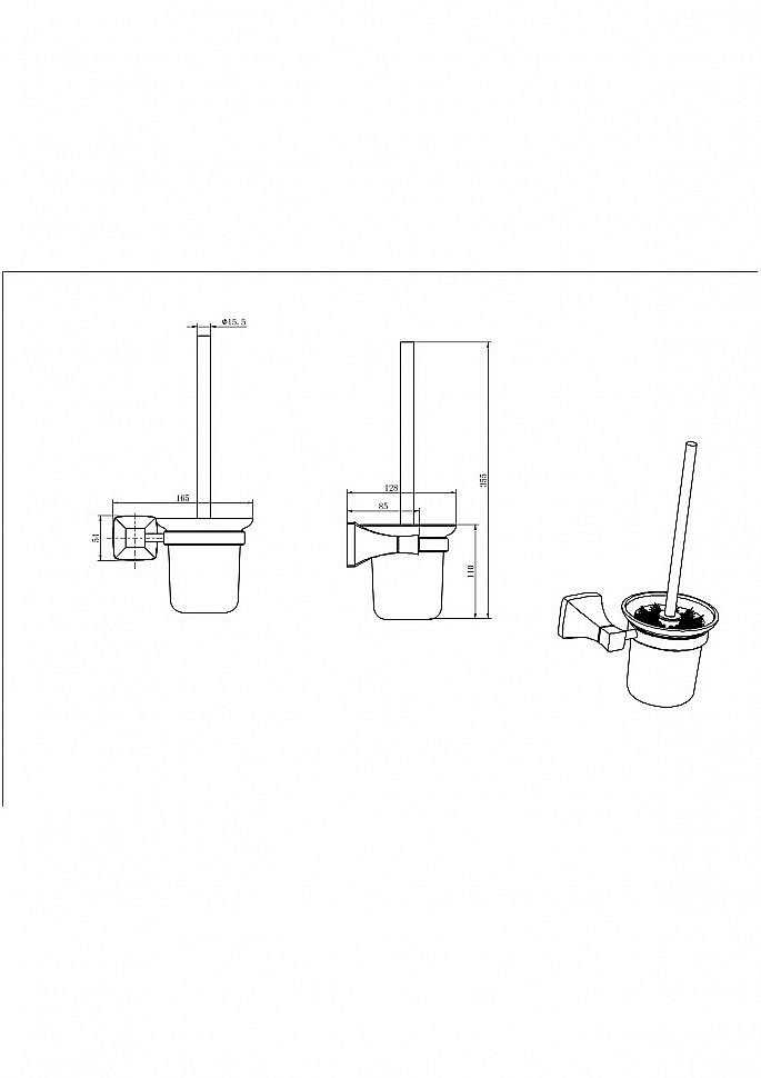 Ершик для унитаза CeramaLux Domino 95413 хром купить в интернет-магазине сантехники Sanbest