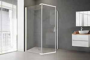 Душевой уголок Royal Bath TR RB1290TR-T 90х120 прозрачное стекло/профиль белый купить в интернет-магазине Sanbest